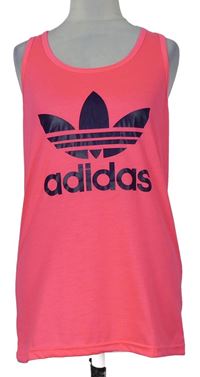 Dámský neonově růžový top s logem Adidas 