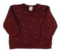 Vínová mikina se srdíčky H&M