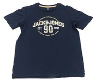 Tmavomodré tričko s logem Jack & Jones