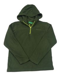 Khaki fleecová funkční mikina s kapucí Mountain Warehouse