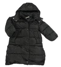 Černý šusťákový zimní kabát s kapucí H&M