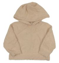 Nové - Světlerůžový chlupatý svetr s kapucí H&M