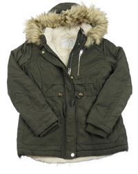 Khaki šusťáková zimní parka s kapucí Nutmeg 