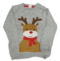 Šedý melírovaný lehký svet se sobem H&M