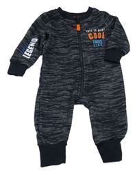 Tmavomodro-bílá melírovaná tepláková kombinéza s nápisem Nutmeg