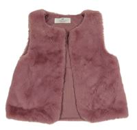 Vínová kožešinová vesta H&M