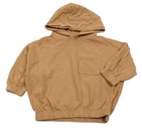 Hnědá oversize mikina s kapsou a kapucí H&M