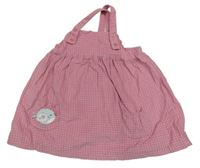 Růžová puntíkatá manšestrová laclová sukně s ptáčkem F&F