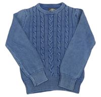 Modrý melírovaný svetr H&M