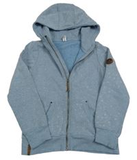 Světlemodrá květinová propínací mikina s kapucí Yigga