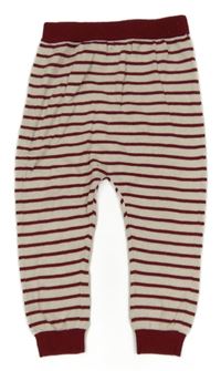 Bílo-vínové pruhované pletené tepláky Mamas&Papas