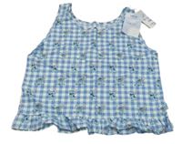 Nové - Modro-bílý kostkovaný halenkový top se Stichem Disney