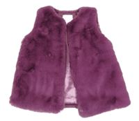 Fialová kožešinová podšitá vesta Matalan