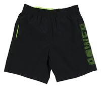 Černé šusťákové kraťasy s nápisem Yigga