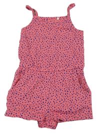 Růžový kraťasový overal se srdíčky Name it