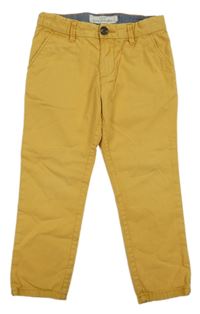 Okrové plátěné chino kalhoty H&M