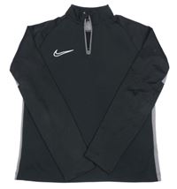 Černo-šedá sportovní funkční mikina Nike