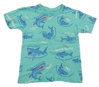 Mintové tričko se žraloky Primark