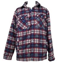 Pánská tmavomodro-červeno-bílá kostkovaná zateplená košilová bunda 