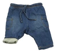 Modré podšité kalhoty riflového vzhledu Topomini