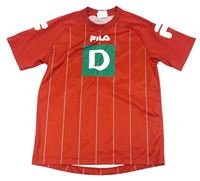 Červený pruhovaný dres s potiskem FILA