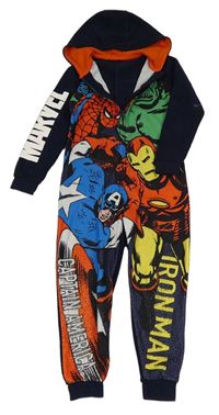 Tmavomodro-barevná fleecová kombinéza s kapucí - Avengers Marvel