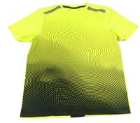 Neonově žluto-černé sportovní tričko s puntíky C&A