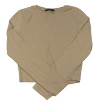 Hnědé crop triko New Look