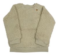 Béžová huňatá mikina Tu