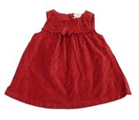 Červené sametové šaty s mašlí C&A