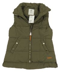 Nové - Khaki šusťáková zateplená vesta H&M
