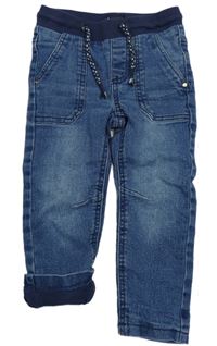 Tmavomodré podšité rifle s úpletový pasem Impidimpi