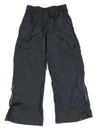 Tmavošedé šusťákové nepromokavé funkční kalhoty crivit