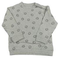 Šedá mikina se smajlíky Tu