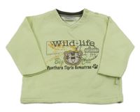 Zelenkavá mikina s nápisem 