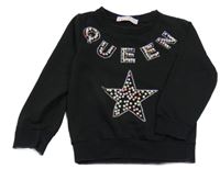 Černá mikina s kamínky s hvězdou 