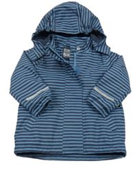 Tmavomodrá pruhovaná šusťáková jarní bunda s kapucí TCM