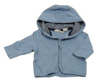 Modrošedá propínací lehká mikina s kapucí Lupilu