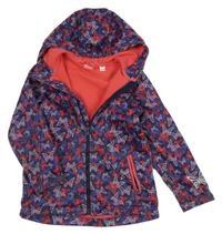 Tmavomodrá softshellová bunda s motýly a kapucí Crivit