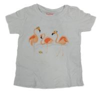 Bílé tričko s plameňáky Impidimpi