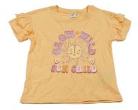 Meruňkové tričko se sluníčkem a nápise Kiki&Koko