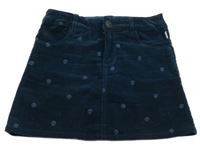 Petrolejová puntíkatá manšestrová sukně Sanetta