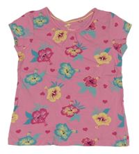 Růžovo-žluté květované tričko Lupilu