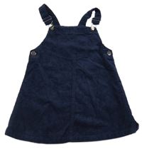 Tmavomodré manšestrové laclové šaty Nutmeg