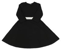 Černé bavlněné šaty s třpytivým pruhem