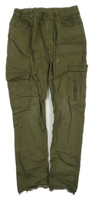 Khaki plátěné kalhoty Benetton