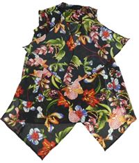 Černo-barevný květovaný šifonový cardigan River Island