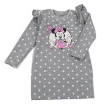 Šedé teplákové šaty se srdíčky a Minnie Disney