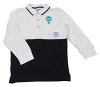 Nové - Bílo-černé polo triko s vážkou Urban