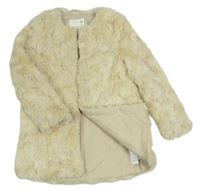 Světlebéžový kožešinový kabát Zara